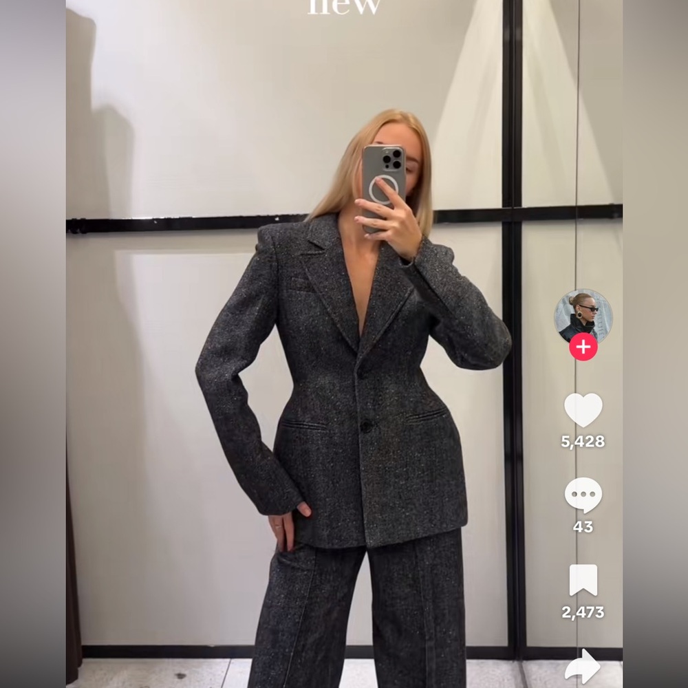 Zara PEPLUM BLAZER WITH WOOL ZW COLLECTION